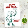 Hey Urban Monkey - Silvester-Karten / Neujahrs-Karten Retro-Stil 4er-Set, verschiedene Designs