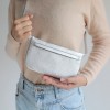 alexbender Flache Gürteltasche echt Leder Silber