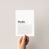 5 Dankeskarten: Postkart mit "Danke" Definition