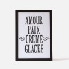 Bon Matin Siebdruck Amour Paix Creme Glacee Blk/Wht