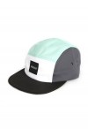 5-Panel Cap "Tricolor" – grey/ocean/white – HOME IS WHERE YOUR HEART IS.