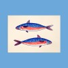 The Naughty District -  Ach du doppelte Makrele! - Dreifarbiger Siebdruck mit Fisch Motiv