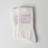 Socken LIBERTÉ ÉGALITÉ FCKAFDÉ - cream - arrel