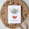 Paperlandscape | Faltkarte | "Gute Besserung" Tasse mit Blumen Terrakotta