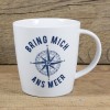 Bow & Hummingbird Großer Porzellanbecher "Bring mich ans Meer"