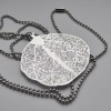 nahili KETTE "LEAF" lang & mit silbernen Blatt Weißgold