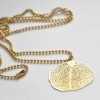 nahili KETTE "small LEAF" lang & mit 14K vergoldetem Blatt Gelbgold