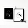 nahili ARTPRINT / POSTER "diamonds" schwarz oder weiß (DIN A3) Diamant minimalistische Grafik