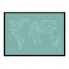 nahili ARTPRINT / POSTER "geo world" Weltkarte - (DIN A2) - mint