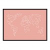nahili ARTPRINT / POSTER "geo world" Weltkarte - (DIN A2) - blush rosa