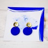 nathys_illustration blaue Ohrringe "la mer" Unikat 1cm
