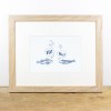 Bow & Hummingbird Bild mit Echtholzrahmen - Treffen sich 2 Fische