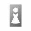 Keilbach Piktogramm "Mark" aus Edelstahl, Symbol "Frau", 7 x 13 cm, gebürstete Oberfläche, Materialstärke 2 mm, selbstklebend