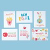 Bow & Hummingbird 6er Set Postkarten mit Spruch aus Recyclingpapier