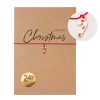 Bow & Hummingbird Weihnachtsarmband Zuckerstange 24K vergoldet „Merry Christmas“ – rotes Makramee Armband, kleines Weihnachtsgeschenk