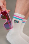 schnelle Brille | Bestickte Bio Baumwoll Socken | Fashion Drinks