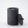 Nachfüllbares Beton-Indoor-Feuer “DARK L” – mit Ledergriff Farbe Schwarz - Ideal Wachsreste verbrauchen