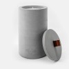 Nachfüllbares Beton-Indoor-Feuer “LIGHT XL” – mit Ledergriff Farbe Rot-Braun - Ideal Wachsreste verbrauchen