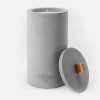 Nachfüllbares Beton-Indoor-Feuer “LIGHT XL” – mit Ledergriff Farbe Cognac - Ideal Wachsreste verbrauchen