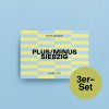 "Plus / Minus Siebzig" Geburtstagskarten, A6 – studio ciao, 3er-Set