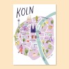 Köln Karte / Kunstprint A5, A4, A3 / Svea Hansohn Illustration