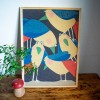 formwiese »Vogelweide« (nachhaltiges A3 Poster, Graspapier, abstrakt, Vogel, Tiere, Kinderposter)