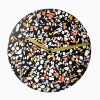 Terrazzo Wanduhr mit Uhrzeiger aus Messing / schwarz-mixte / objet vague