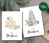 The Life Barn 10x Weihnachtskarten Set Merry Christmas | Karten mit Umschlag 