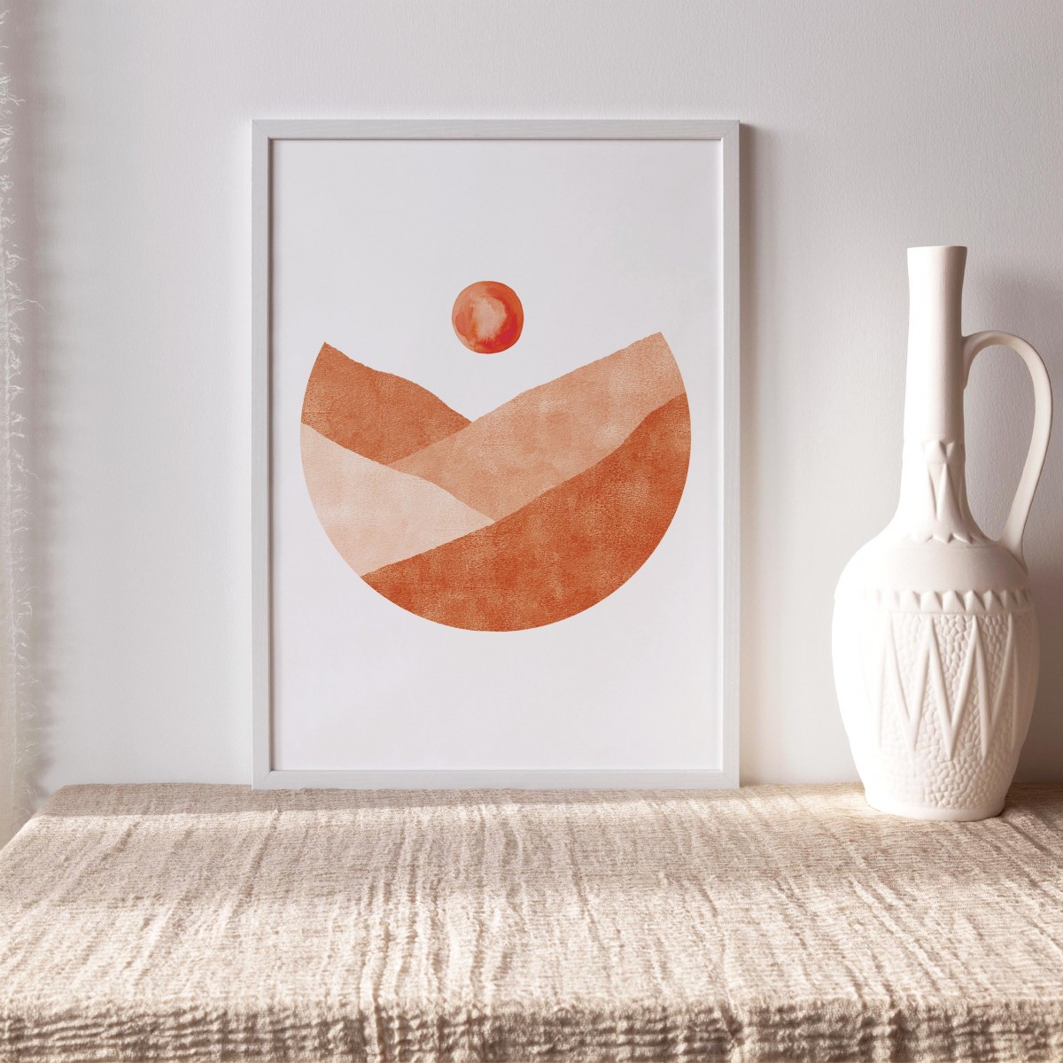 Paperlandscape | Kunstdruck | Landschaft Terrakotta | abstrakt | Kreis | verschiedene Größen