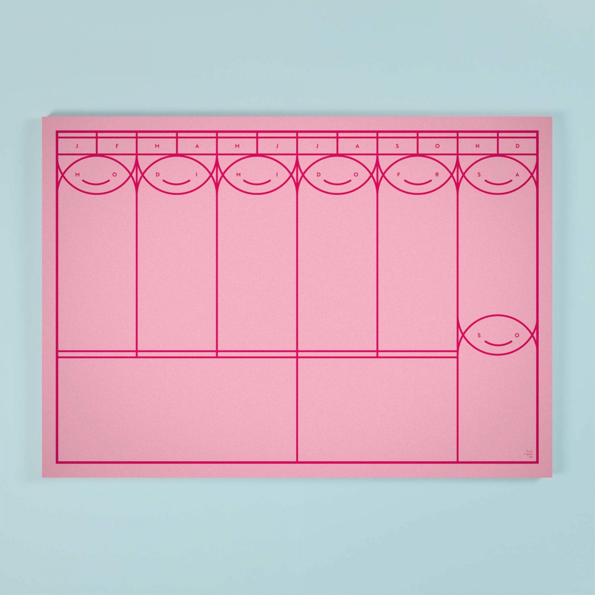 Wochenplaner (No. 24) / Grafischer Wochenplaner A4 – Pink / frau rippe