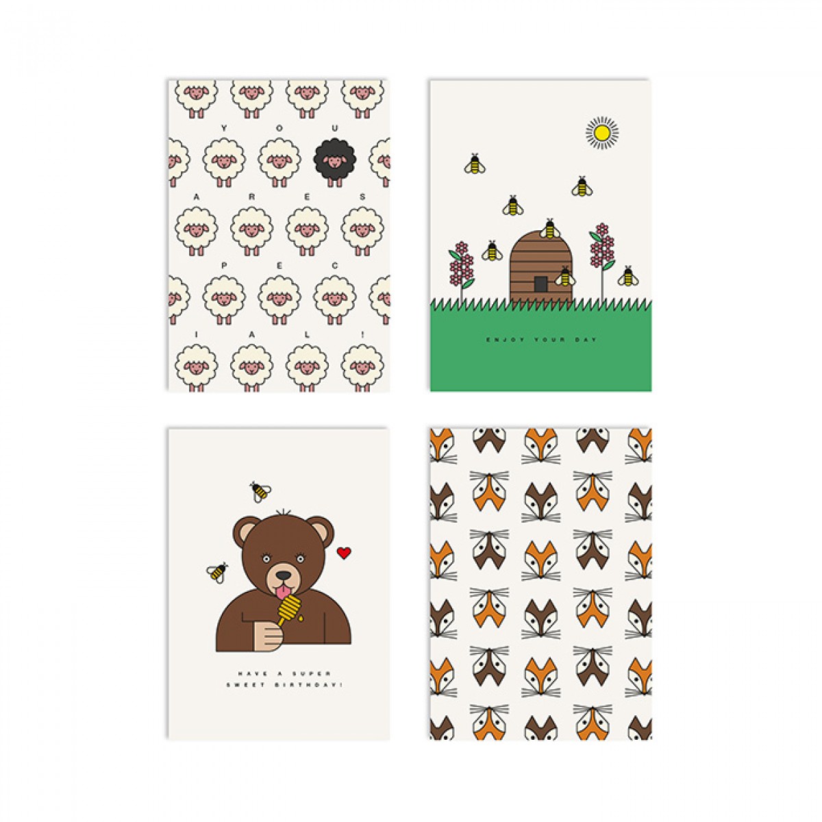 redfries set countryside – 4 Klappkarten DIN A6