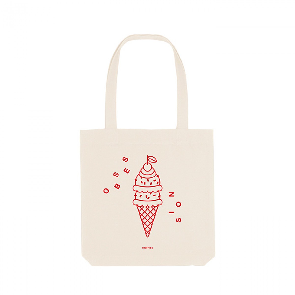 redfries tote bag icecream – Recycelte Baumwolltasche