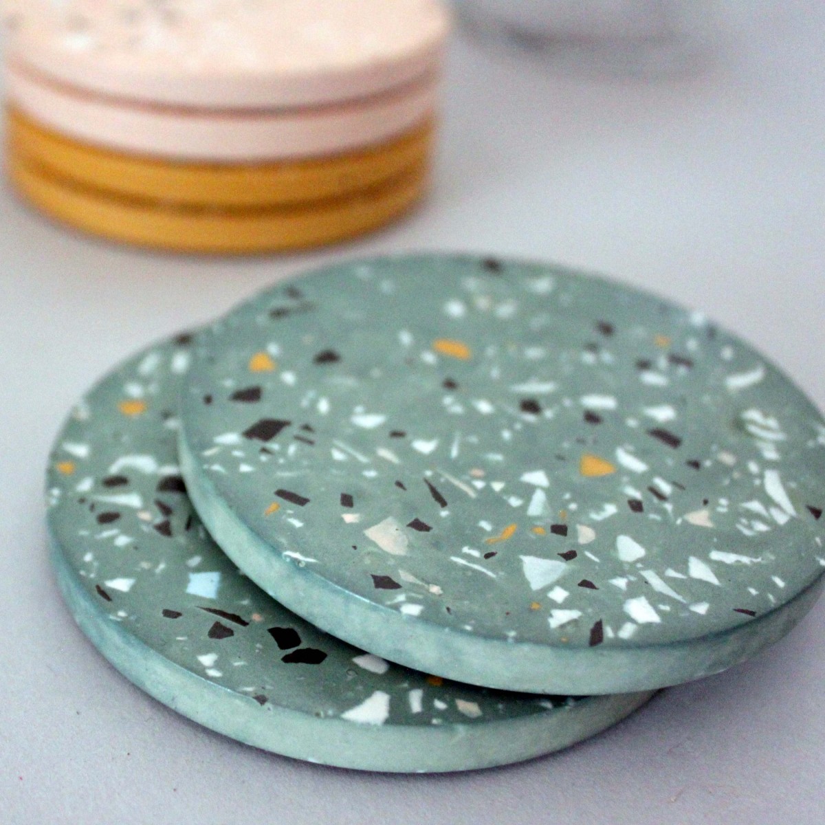 2 x Terrazzo Untersetzer Tafel / objet vague