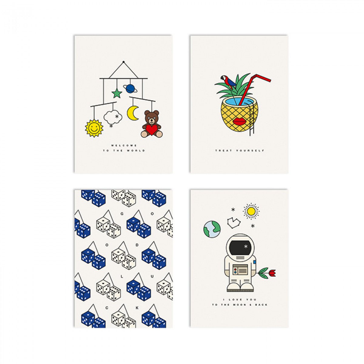redfries set warm wishes – 4 Klappkarten DIN A6