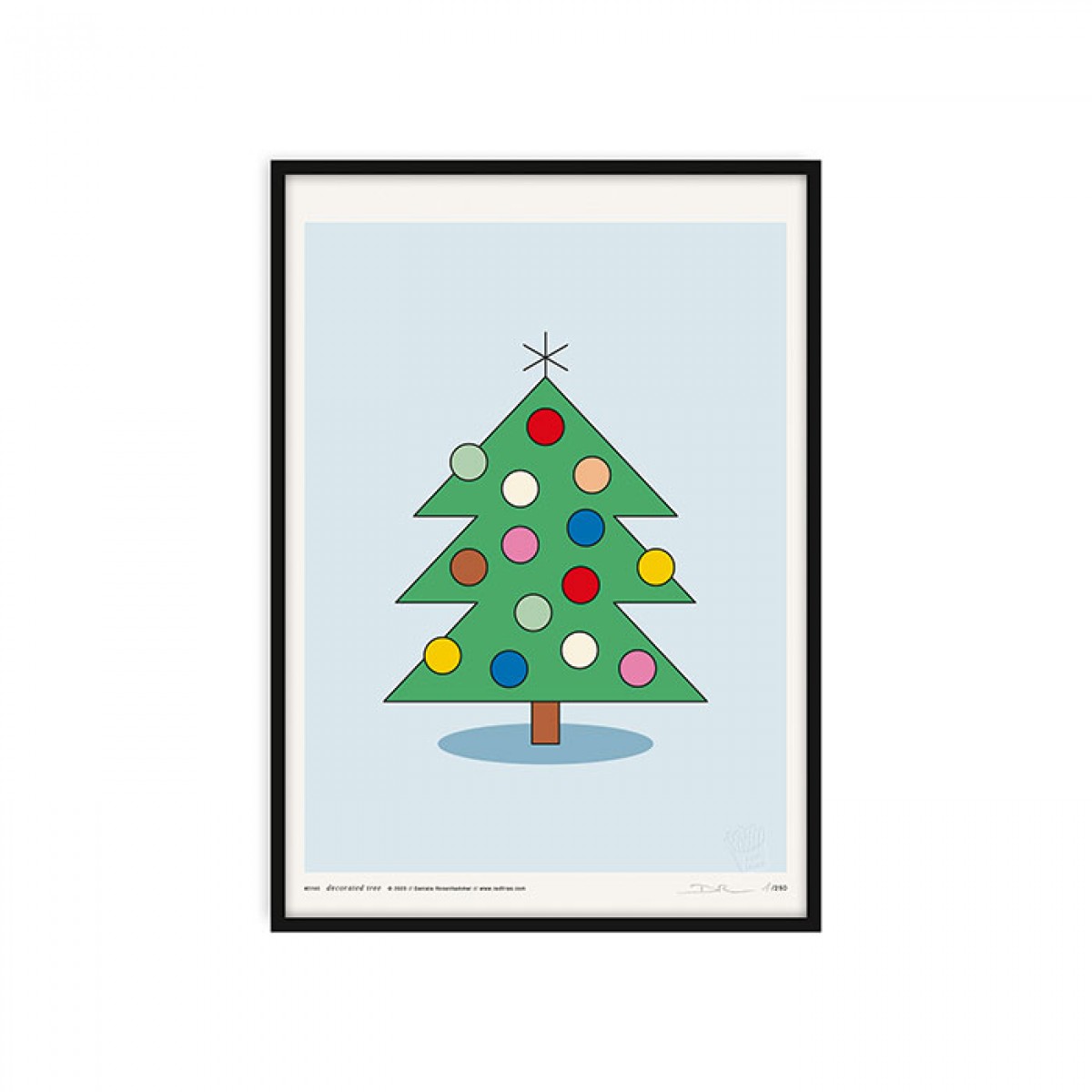 redfries decoratedt tree blue a3 – Kunstdruck DIN A3