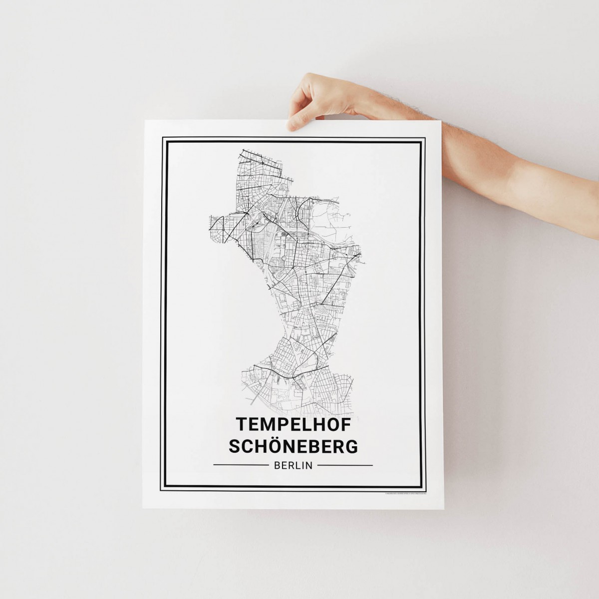BERLIN Tempelhof Schöneberg Poster Stadtplan von Skanemarie