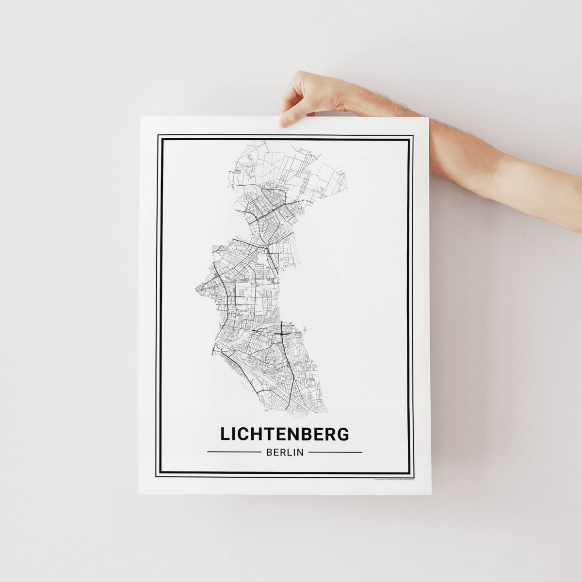 BERLIN Lichtenberg Poster Stadtplan von Skanemarie