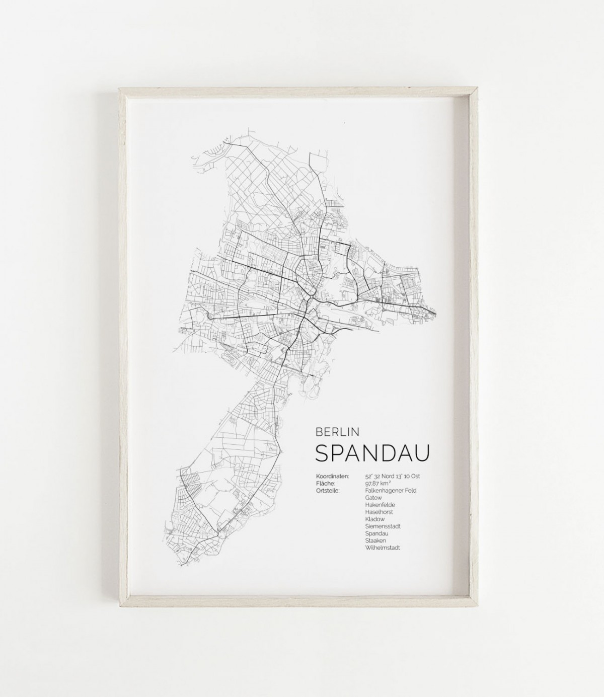 Karte BERLIN SPANDAU als Print im skandinavischen Stil von Skanemarie