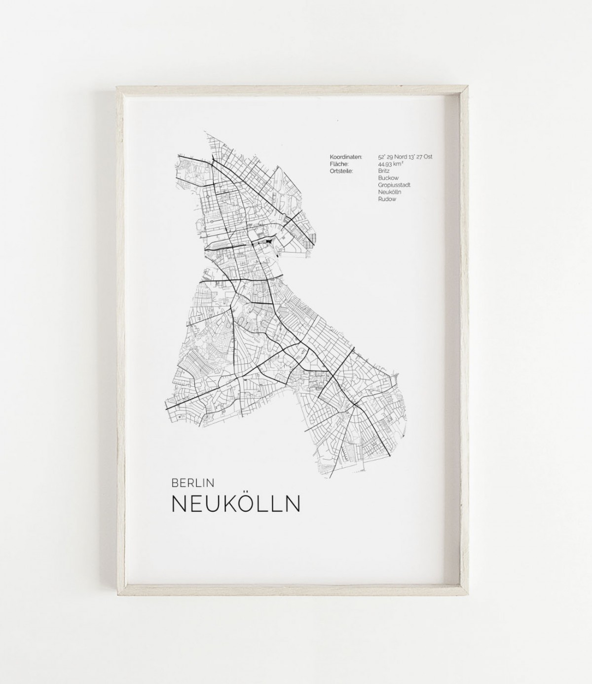 Karte BERLIN NEUKÖLLN als Print im skandinavischen Stil von Skanemarie