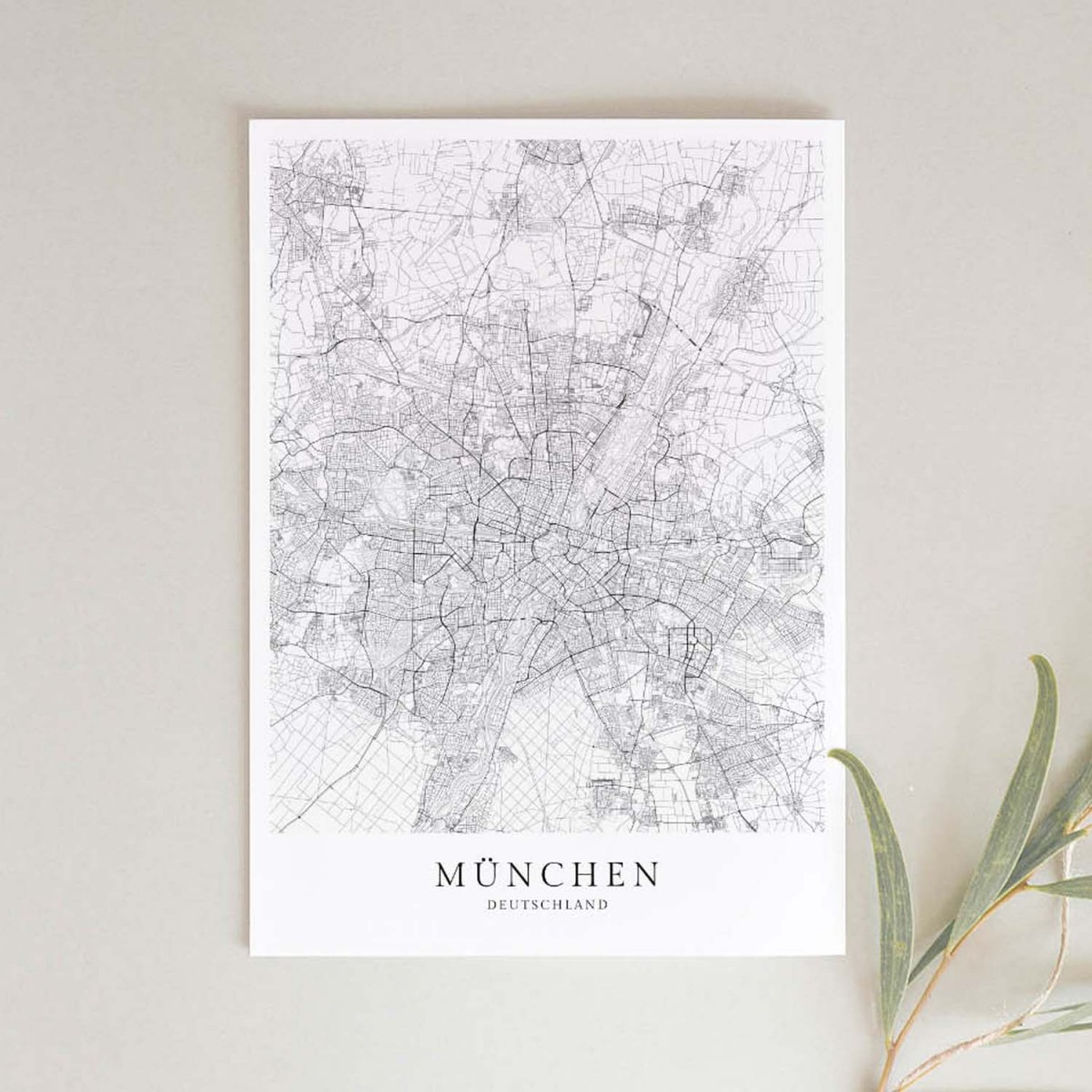 München Karte als hochwertiger Print - Posterdruck im skandinavischen Stil von Skanemarie