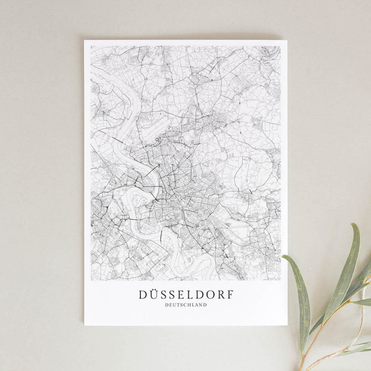 Düsseldorf als hochwertiges Poster im skandinavischen Stil von Skanemarie