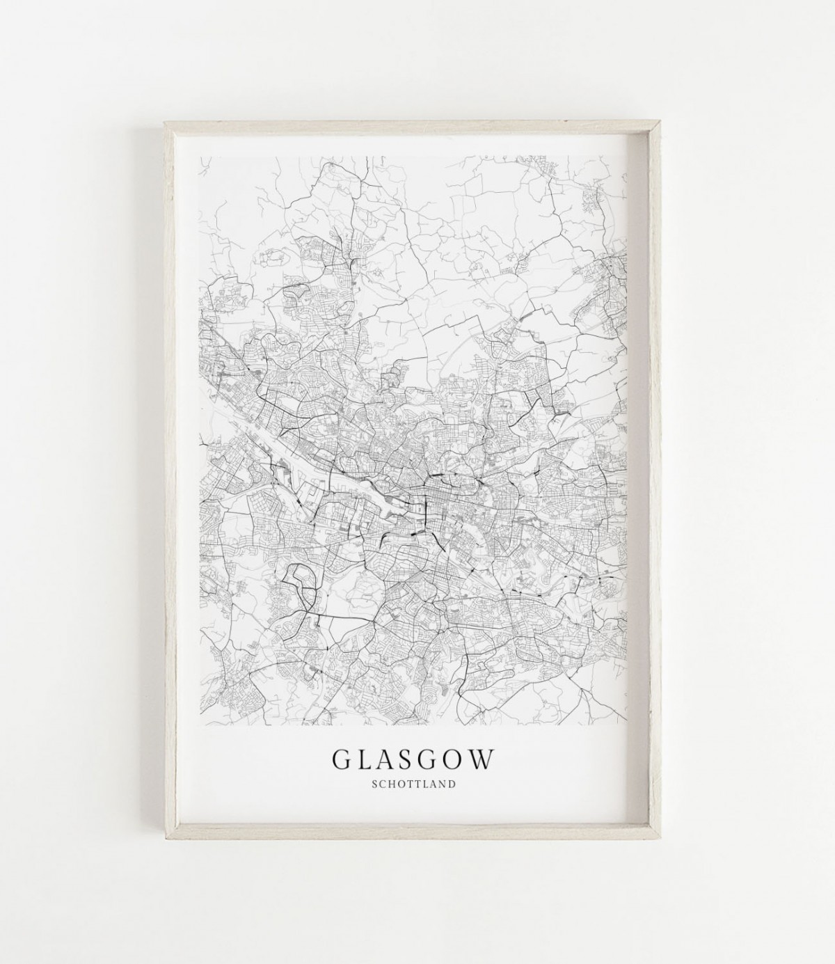 Karte GLASGOW als Print von Skanemarie
