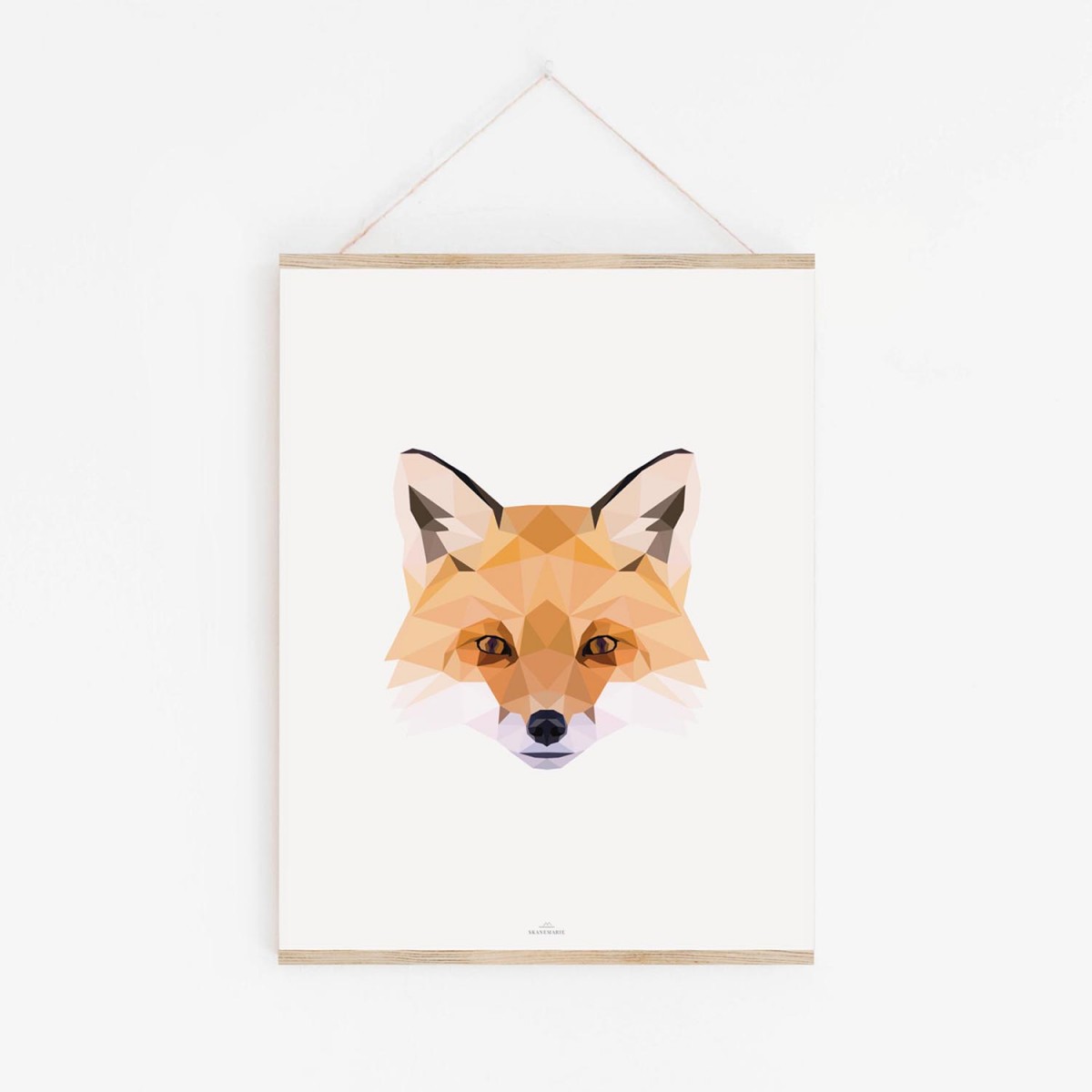 FUCHS Poly Art als hochwertiger Print im minimalistischen Stil von Skanemarie +++ Poster, Wandbild