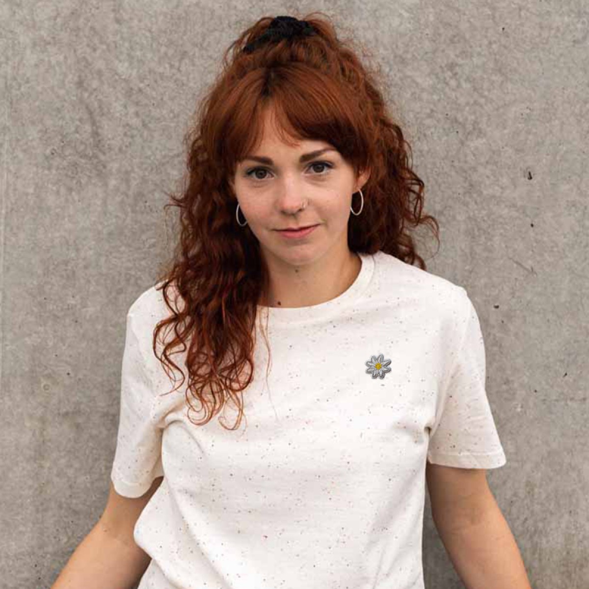 Stadtliebe® | München T-Shirt mit gesticktem „Edelweiß“ Mandarin 100% Bio-Baumwolle
