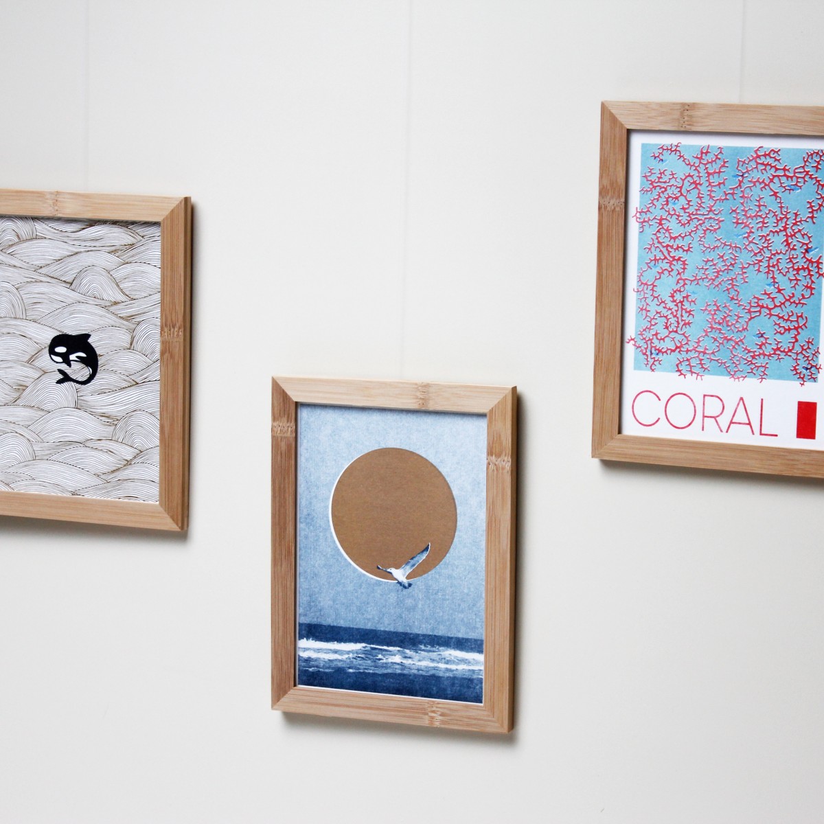 Riso Set "Meer": 3 handsignierte A5 Risographien [umweltfreundliche Artprints]