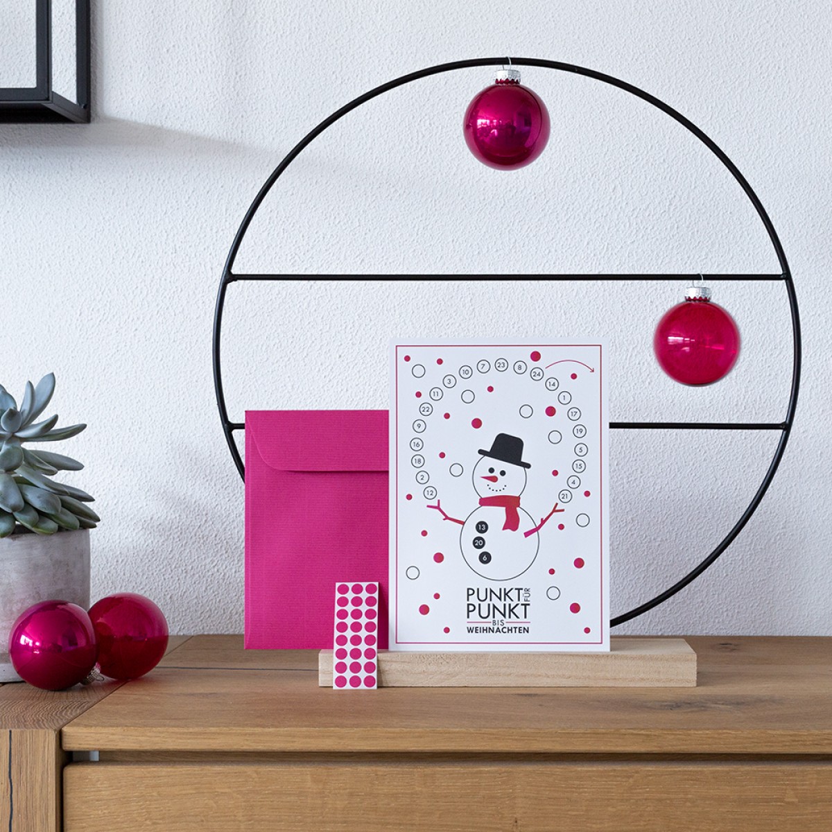 TYPOP Adventskalenderkarte “Schneemann” inkl. Umschlag, Minikarte + Umschlag und Klebepunkte