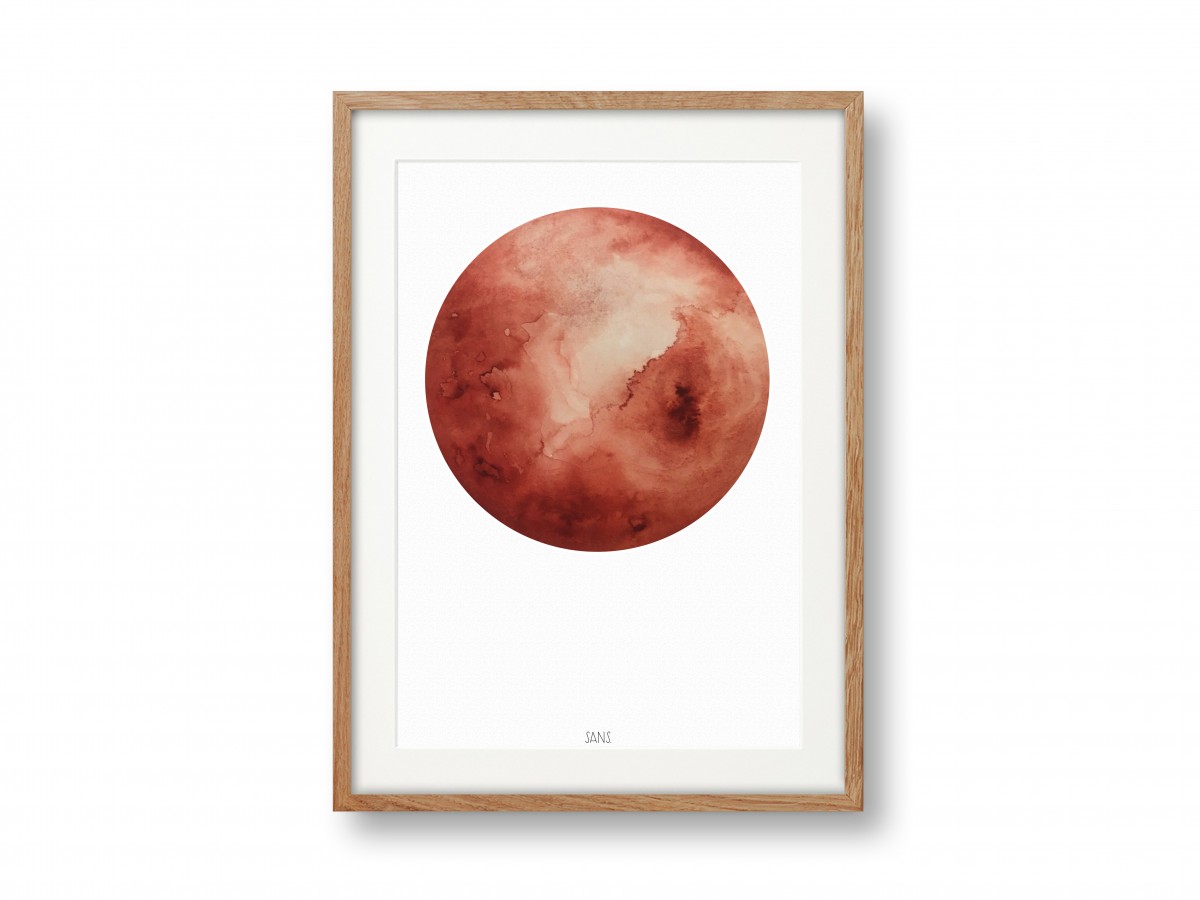 Aquarellposter, Mond DIN A3 - SANS.