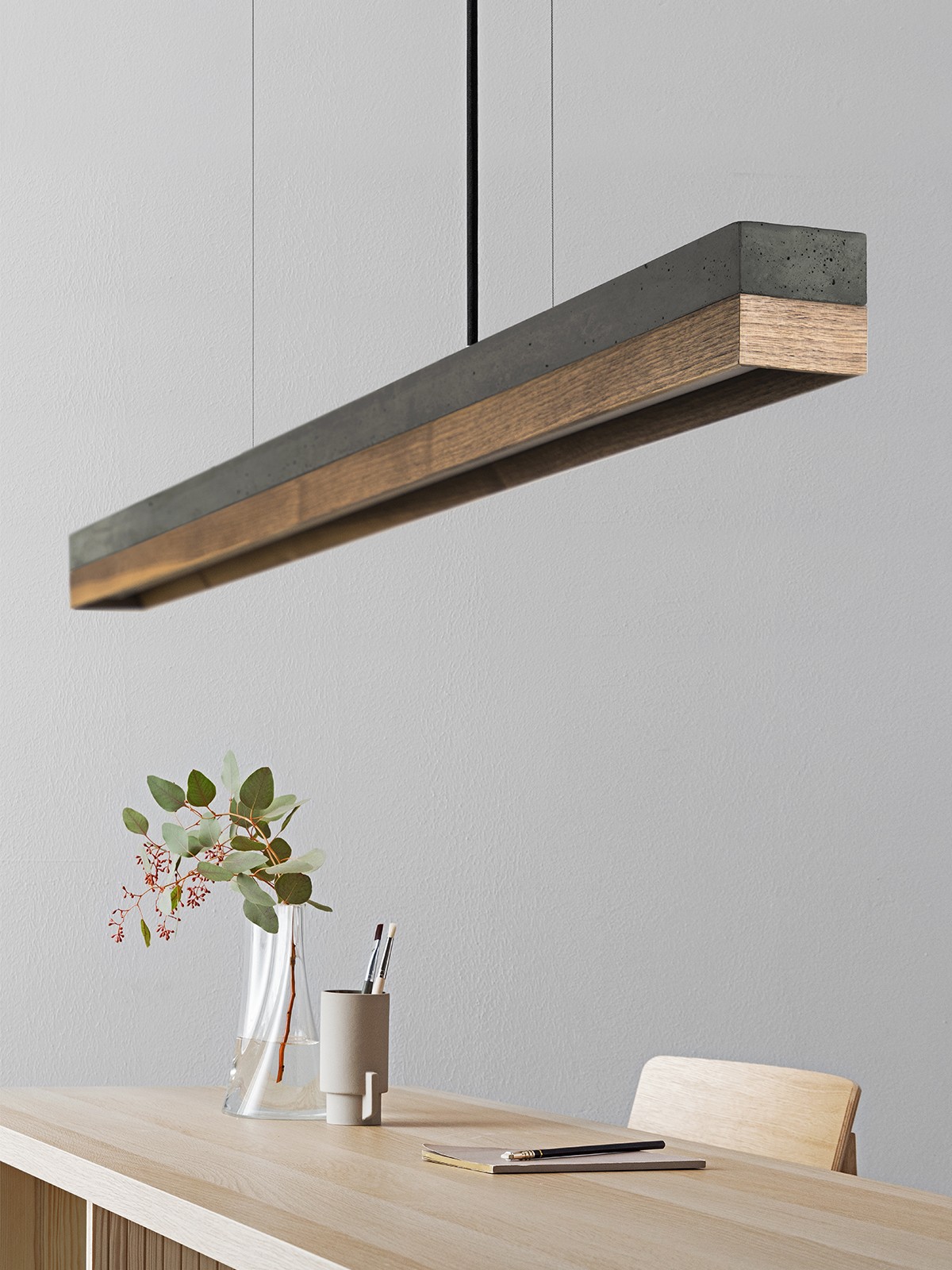 	GANTlights - Beton Hängeleuchte [C-Serie]Nut Lampe minimalistisch