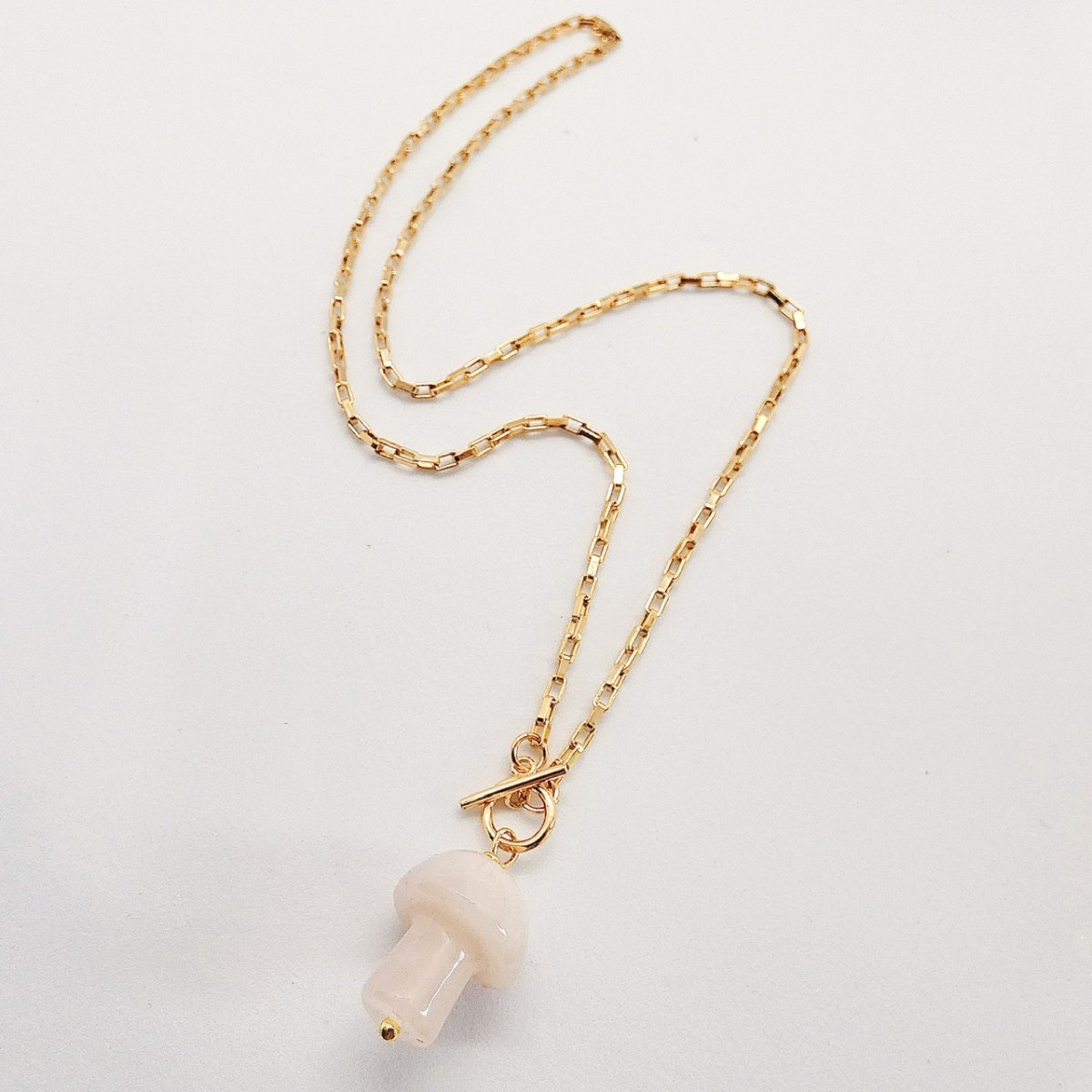 Valerie Chic - Rosenquarz Pilz Vintage Kette 