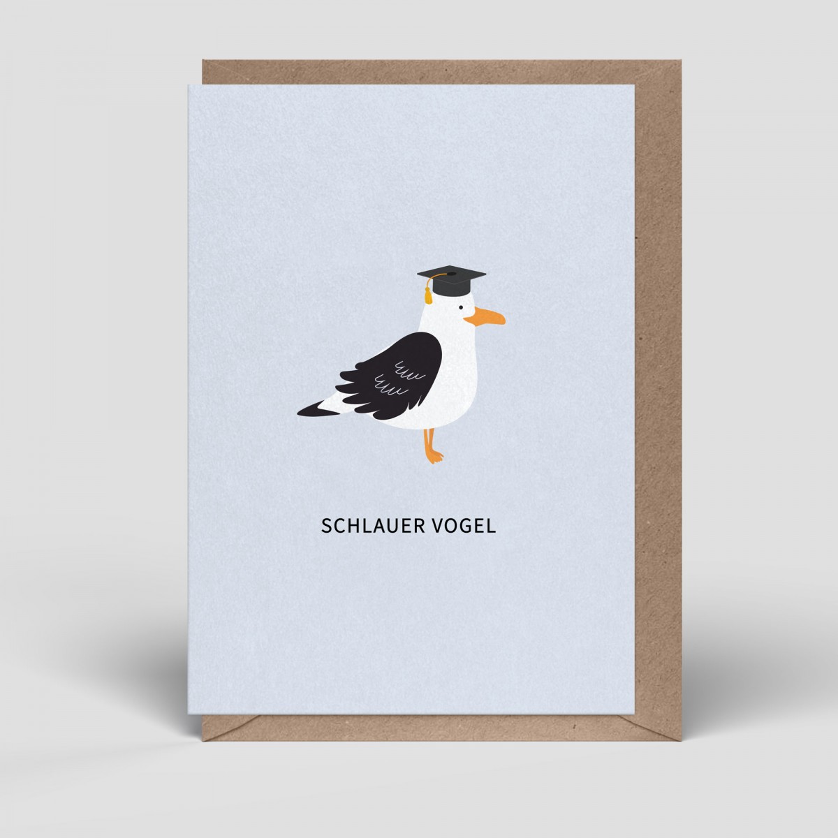Klappkarte - Glückwunsch zum Abschluss - Schlauer Vogel - Nr. 281 - Naturbedacht